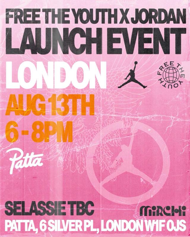 Free the Youth X Jordan Launch Event, Thu, Aug 13, Patta