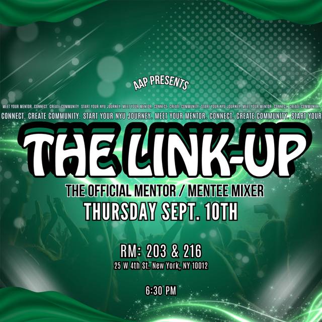 The Link-Up: The Official Mentor / Mentee Mixer, Thu, Sep 10, RM 203 & 216
