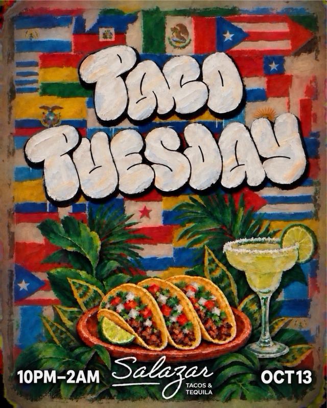 Taco Tuesday, Tue, Oct 13, Salazar