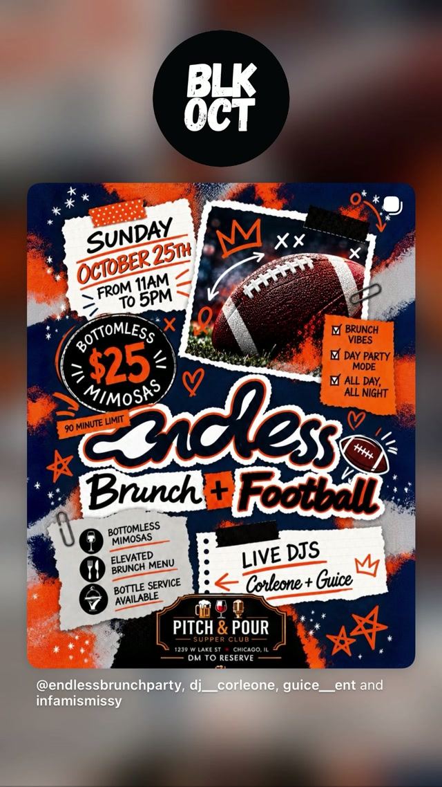 Endless Brunch + Football, Sun, Oct 25, Pitch & Pour Supper Club