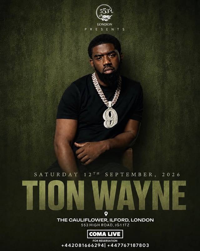 Tion Wayne, Sat, Sep 12, The Cauliflower, Ilford