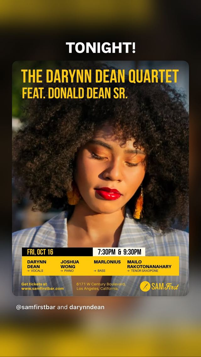THE DARYNN DEAN QUARTET FEAT. DONALD DEAN SR., Fri, Oct 16, SAM First