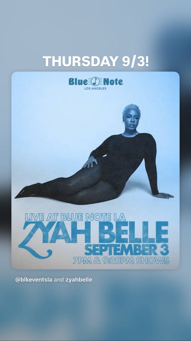 Zyah Belle, Thu, Sep 3, Blue Note