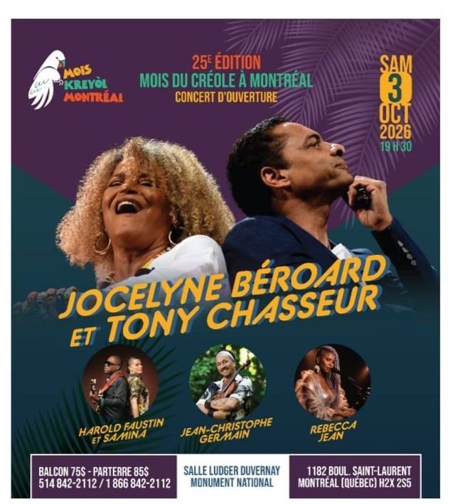 Mois du Créole à Montréal - Concert d'ouverture, Sat, Oct 3, Salle Ludger Duvernay Monument National