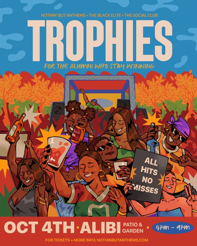 Trophies, Sun, Oct 4, Alibi Patio & Garden